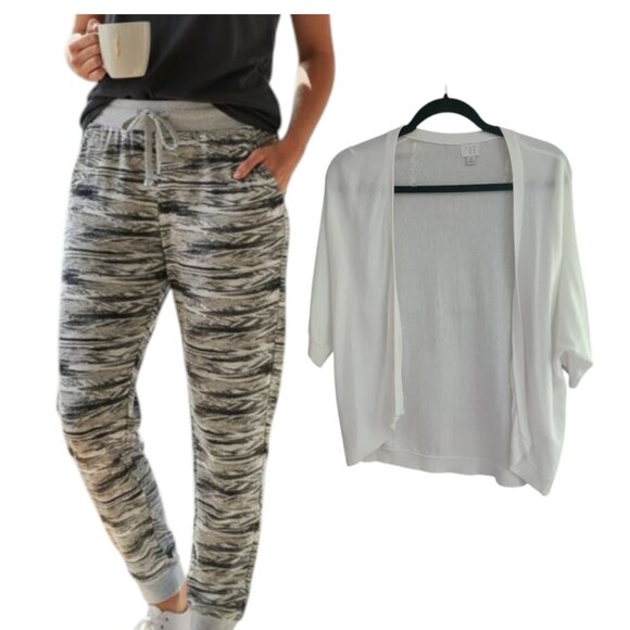 Zumba Fitness Pants - Zumba Fitness Gray and White Joggers XL & A New Day Cardigan